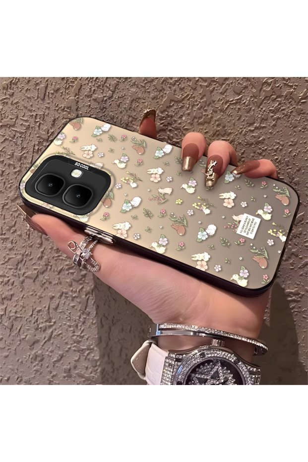 Infinix Smart 10 Compatible Plain Floral Case, Drop-Resistant Silicone, Stylish and Durable