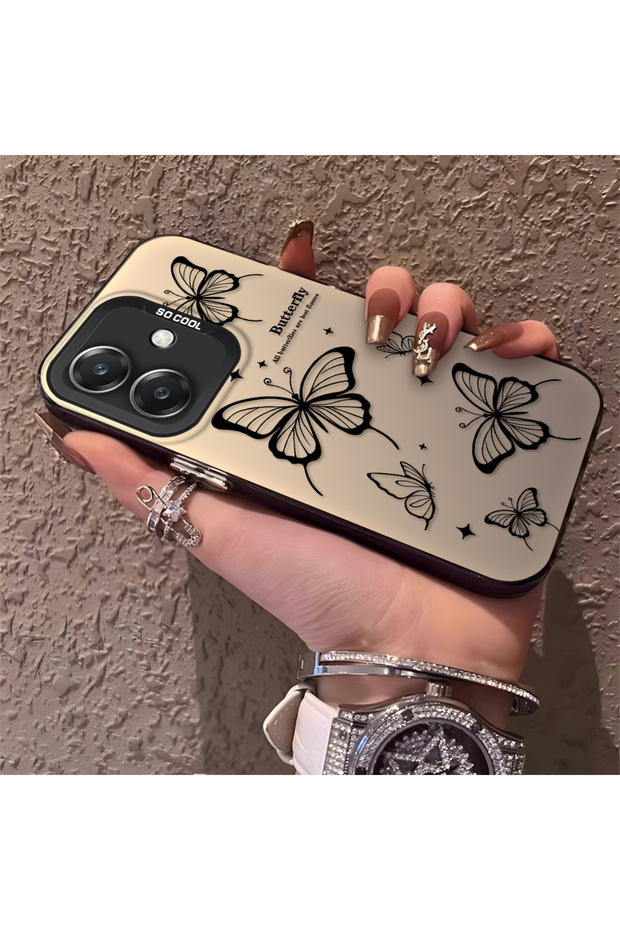 Oppo A3/A3X 4G/5G Compatible, Evil Eye Butterfly Pattern, Full Coverage Protection, Stylish Case