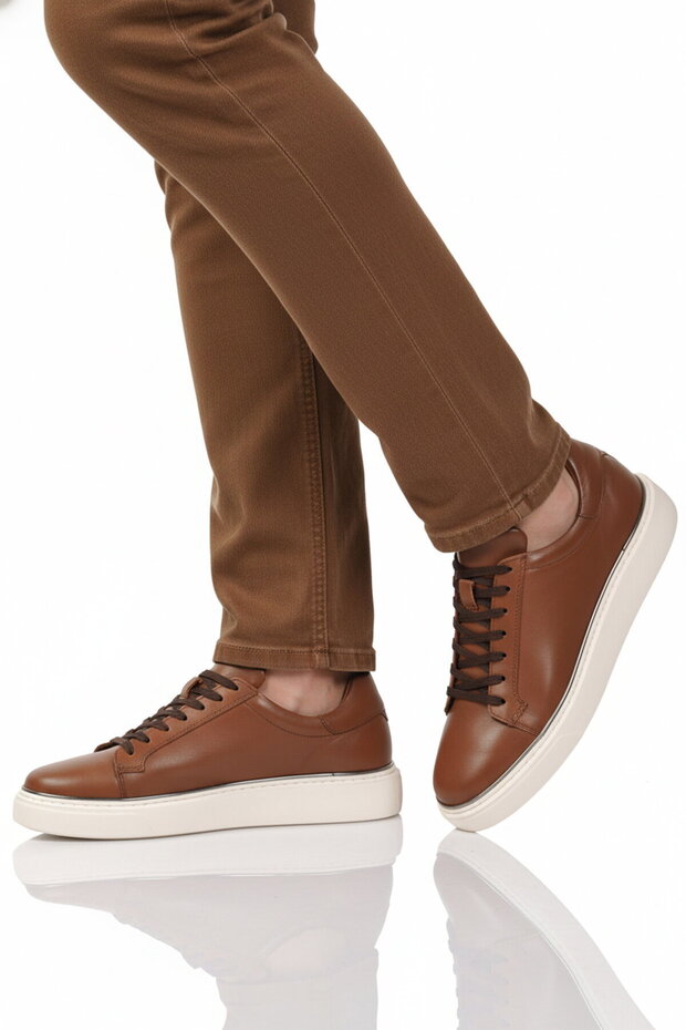 Tan Genuine Leather Men's Casual Shoes