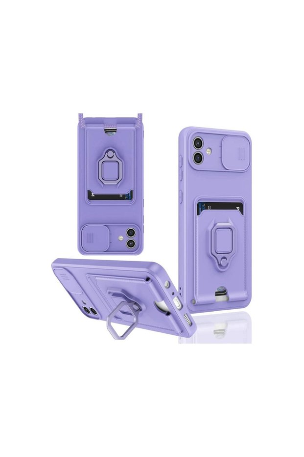 Samsung Galaxy A06 Case Zuma Silicone with Business Card and Ring - Lilac