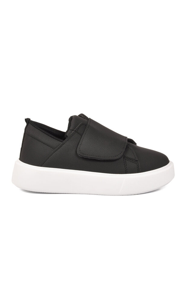 Black and White Velcro Women's Sports Shoes