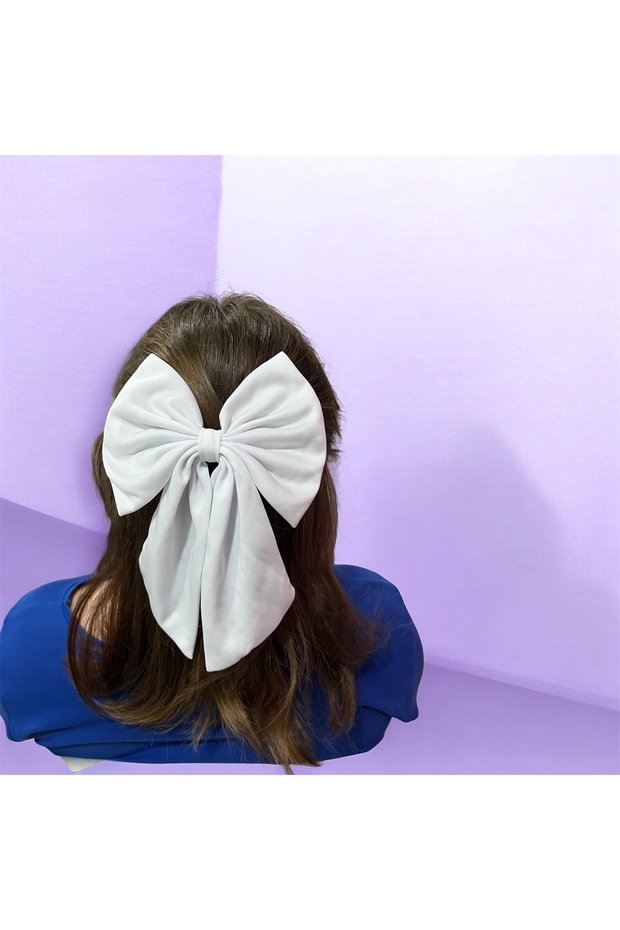 White Lycra Fabric Bow Buckle