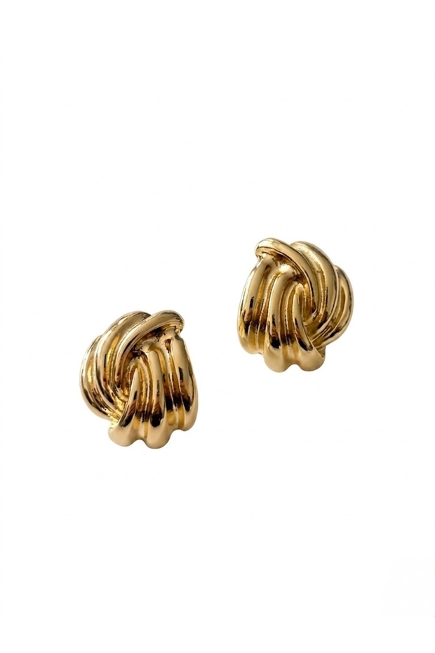 Button Basic Gold Women's Earrings