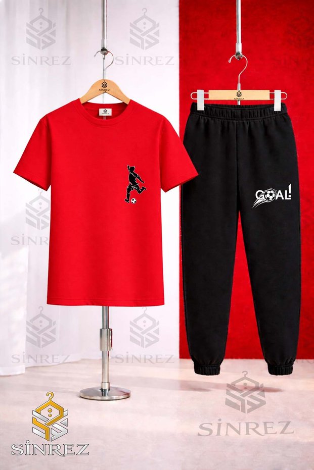 Unisex Kids Footballer Syh Sol Ust Printed T-Shirt Tracksuit Set