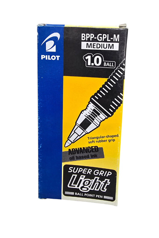 BPP-GPL-M Super Grip Ball Pen Black 1.0mm Medium Tip Pack of 12 Refillable