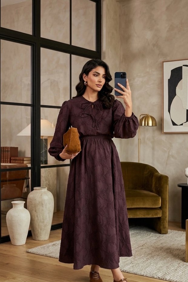 Women's Plum Flower Embroidered Shirt Elastic Waist Lined Skirt Blouse Two-Piece Set