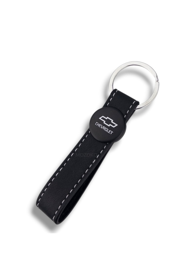 High Quality Chevrolet Logo Black Leather Stylish Gift Car Keychain