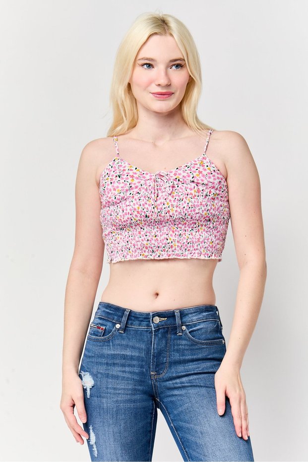 Women Sweetheart Neckline Sleeveless Floral Print Tank Top, Multicolor