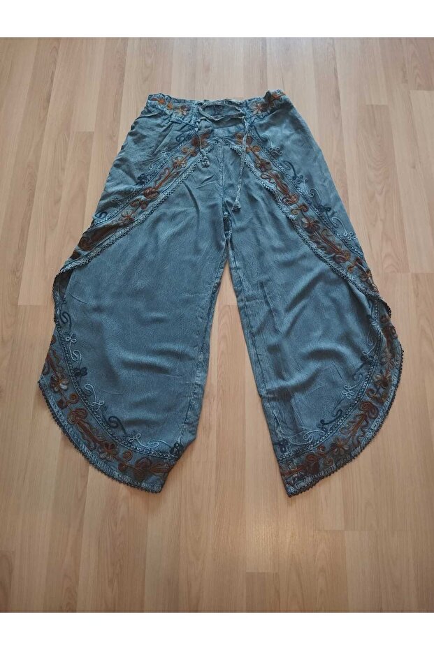 Cotton Viscose, Elastic Waist, Authentic, Ethnic, Bohemian, Covered Shalwar Trousers