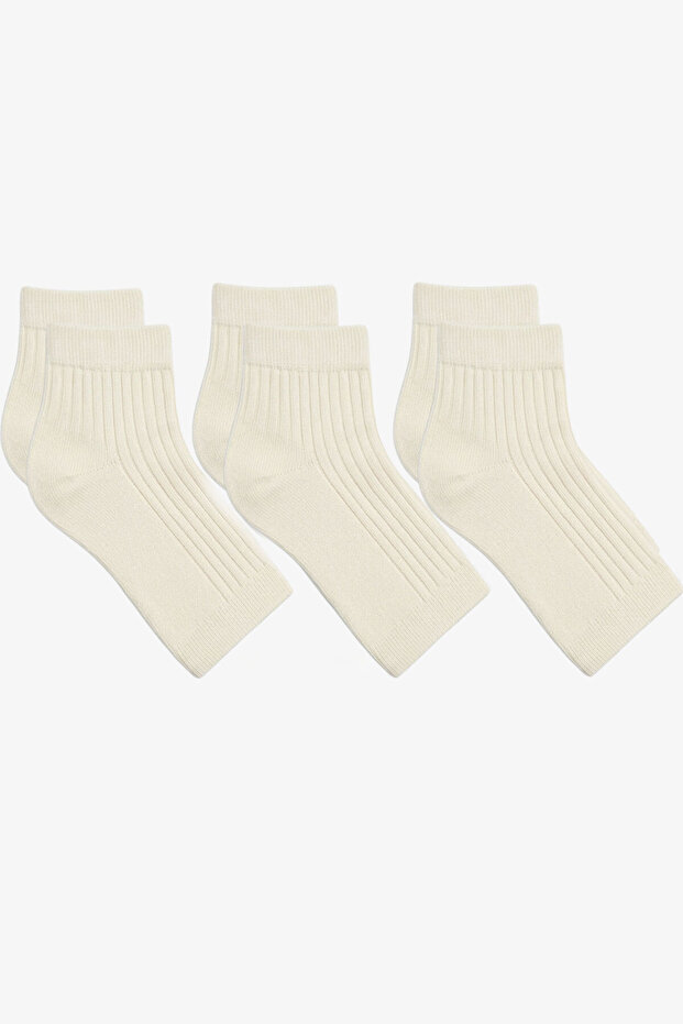 3 Pairs of Ribbed Toeless Women's Socks