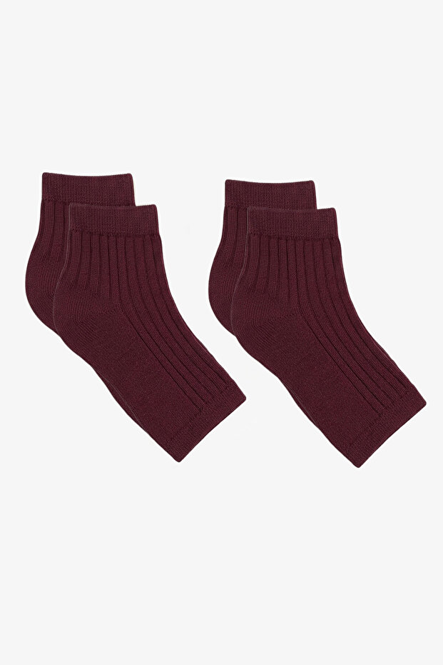 2 Pairs of Ribbed Toeless Women's Socks