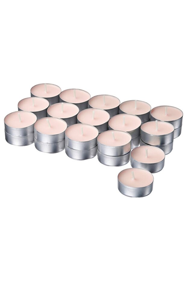 LOTSFÅGEL Scented tealight, Pink flowers pale pink, 3.5 hr