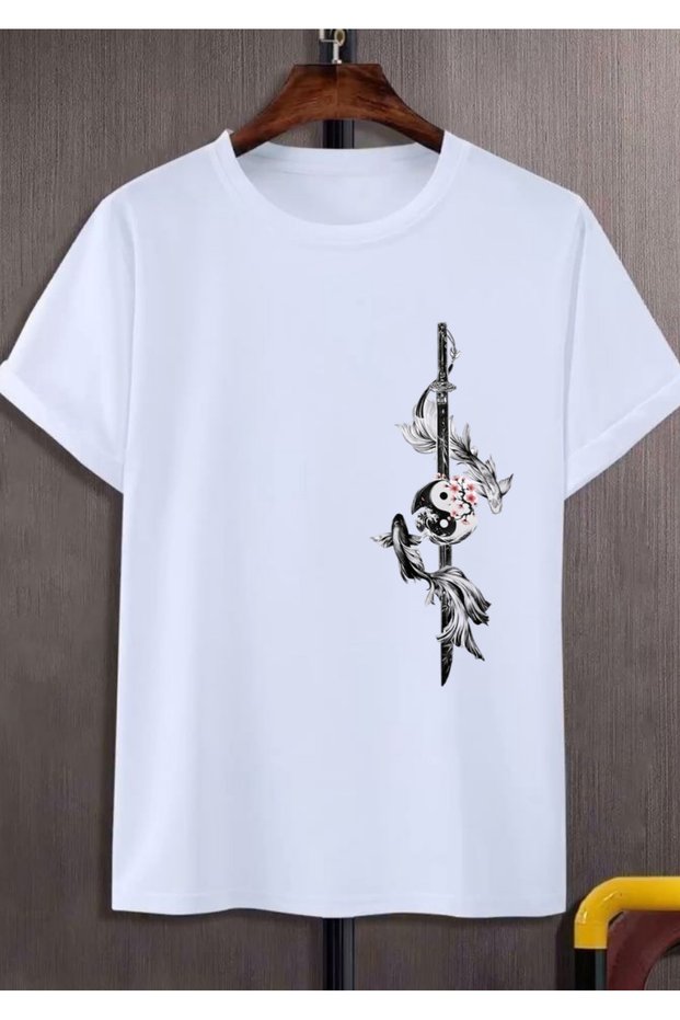 Ying Yang Sword Printed T-Shirt, Premium Quality Unisex Children's / Adult's (with Surprise Gift)