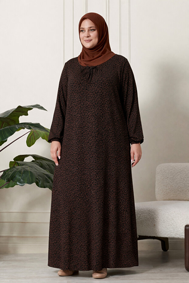 Women's Plus Size Square Neck Hijab Dress