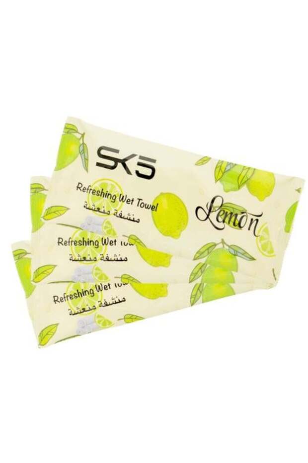 مناديل مبللة منعشة SK 5 - برائحة الليمون (عبوة من 25 قطعة)