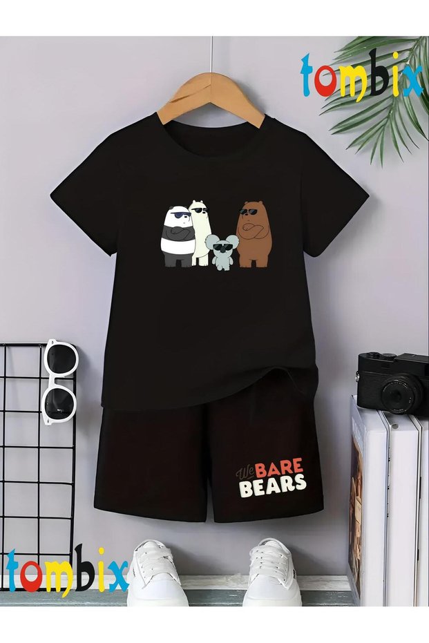 4Glasses Printed T-Shirt Shorts Summer Children's Set