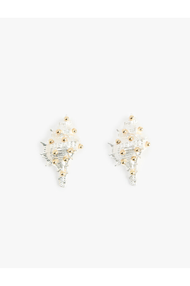 Bead Detailed Seashell Earrings