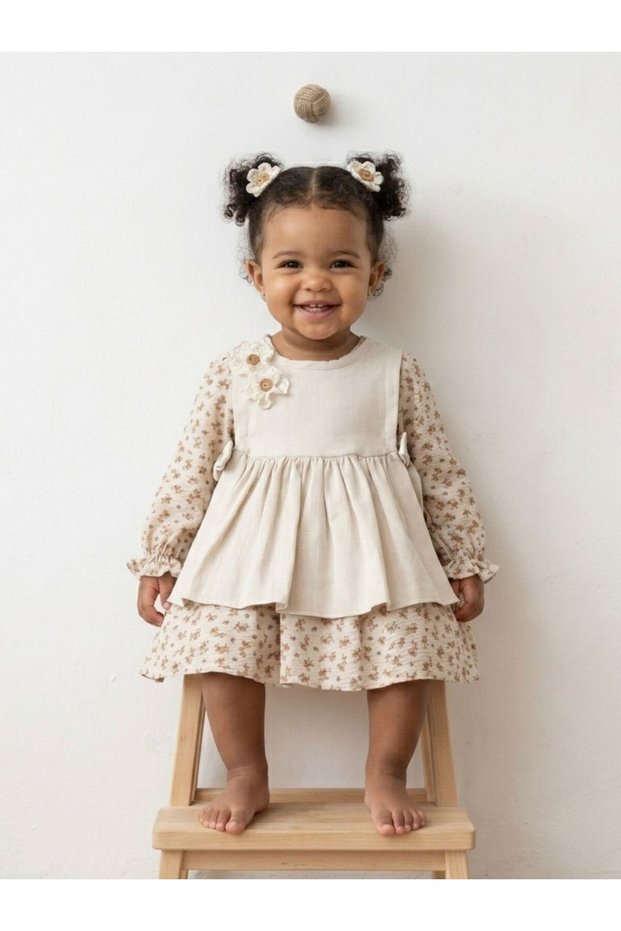 Tie-Up Crispy Flower Girl Dress