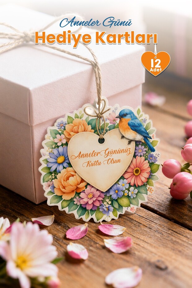 Mother's Day Gift Card 12 Pieces 10X10 cm | Writable Message Card | Flower Card for Gift Package
