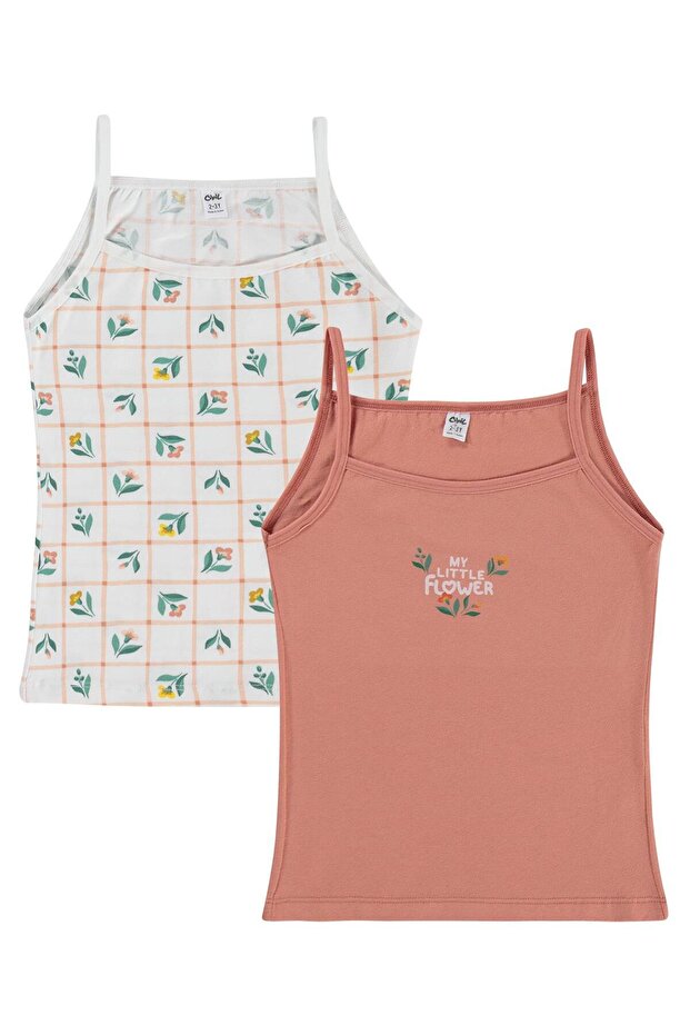 Flower 2-12 Years Old Girls' 2-Piece Undershirt Set