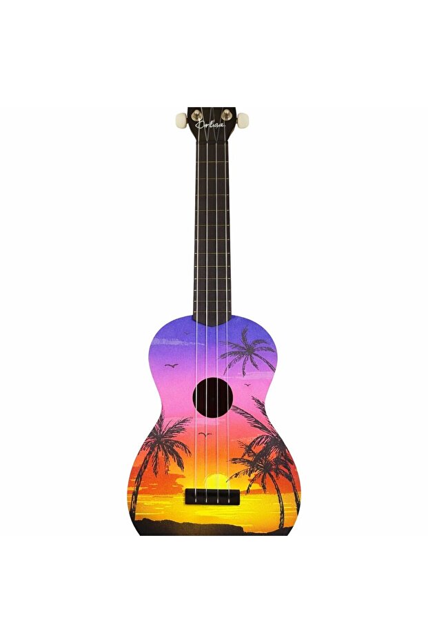 XU21HAWAII هاواي يوكوليلي سوبرانو منقوش | تصميم جرافيكي استوائي، مظهر غريب، مريح