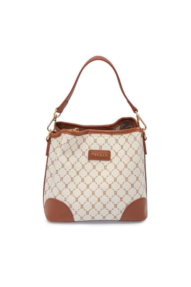 Beige Textile Women's Shoulder Bag - S26Y1Twc0710-S7G