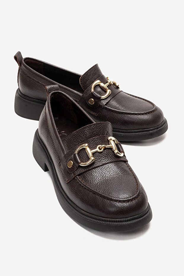 Emma Women's Genuine Leather Loafer Brown