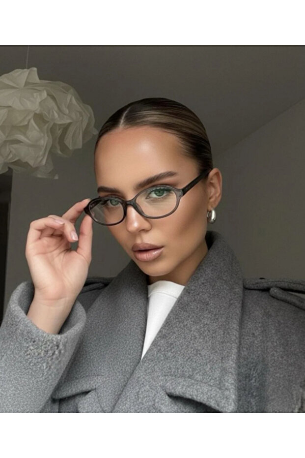 نظارات نسائية زرقاء اللون للحماية من الضوء، إطار بيضاوي خفيف الوزن 54 EKARTMAN