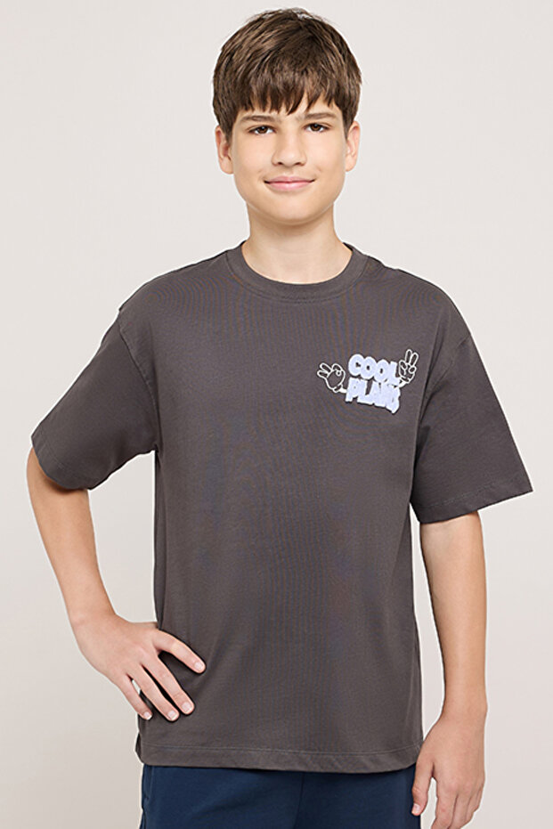Printed T-Shirt with Crew Neck and Short Sleeves