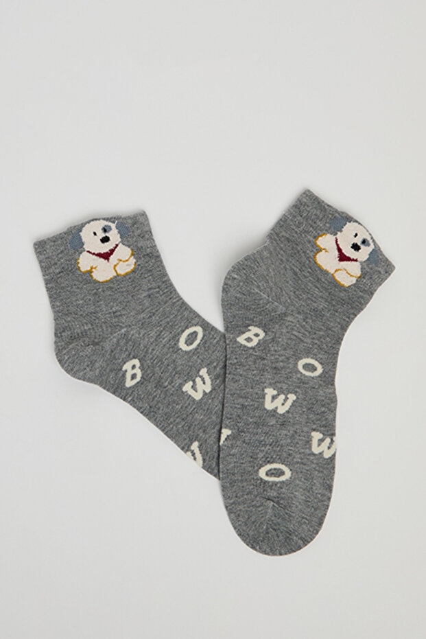 3 Pack Patterned Crew Socks - 4
