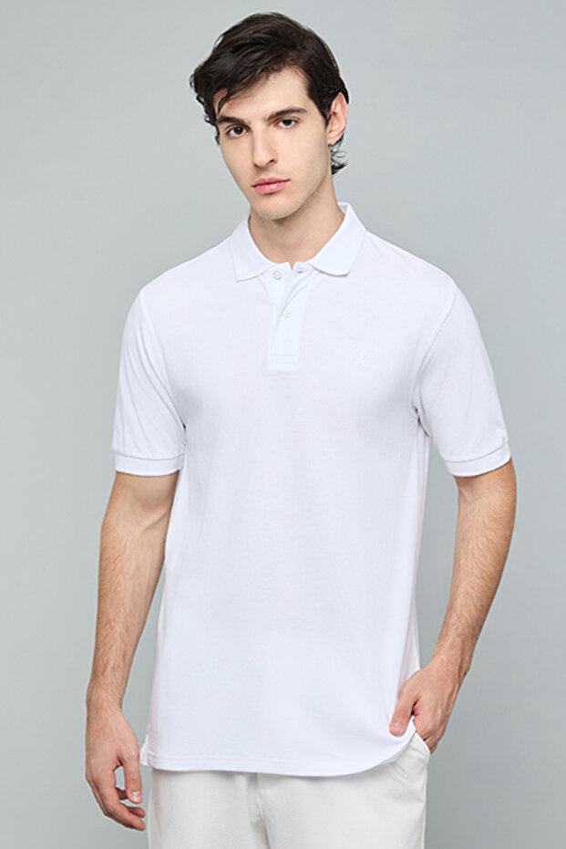 Solid Polo T-Shirt with Short Sleeves