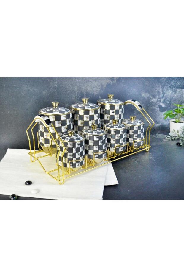 Mat Checkers Gold 7 Pieces Spice Set