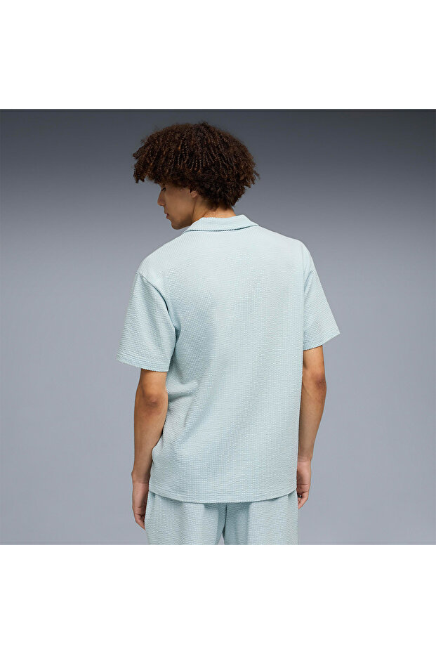 Essential Elevated Material Erkek Mavi Polo Yaka Tişört - 2