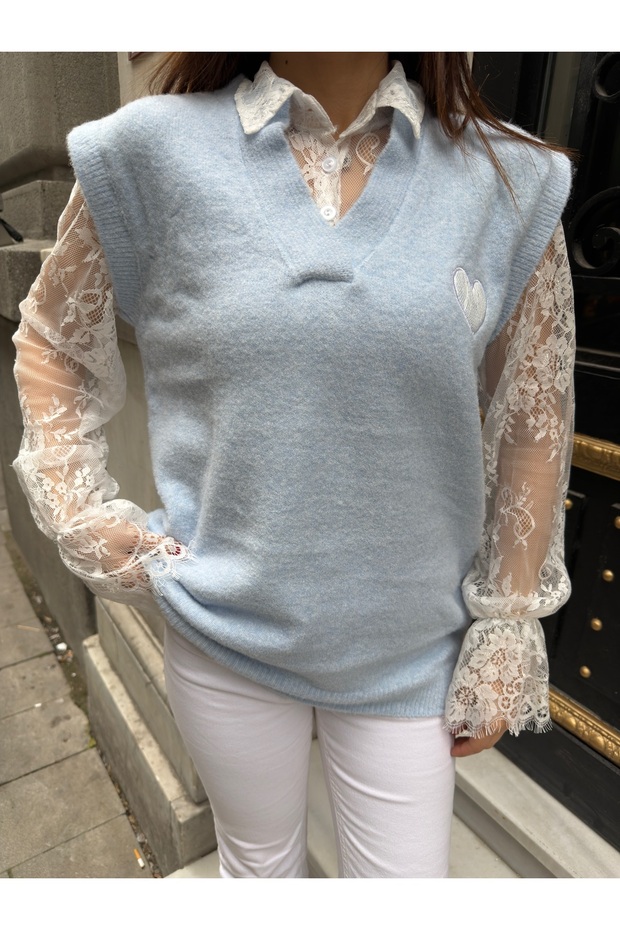 Women's Knitwear Sweater V-Neck Oversize Soft Textured Stylish Vest