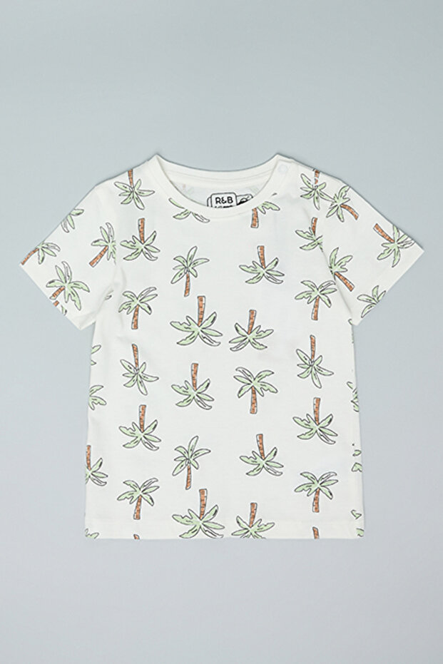 Printed T-Shirt with Crew Neck and Short Sleeves