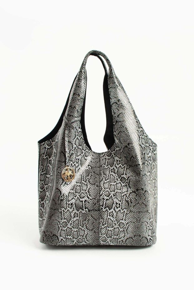 Clk Zd344-2 Women's Shoulder Bag Black Snake