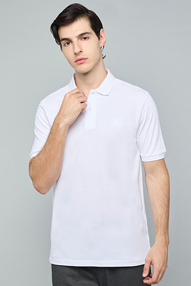 Solid Polo T-Shirt with Short Sleeves
