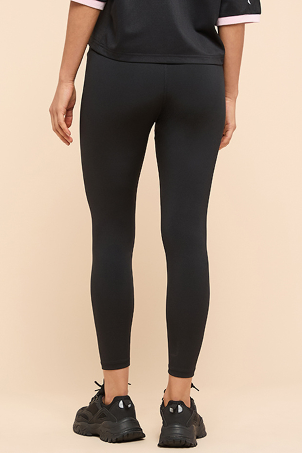 Solid Active Leggings With Elastic Waist - 4