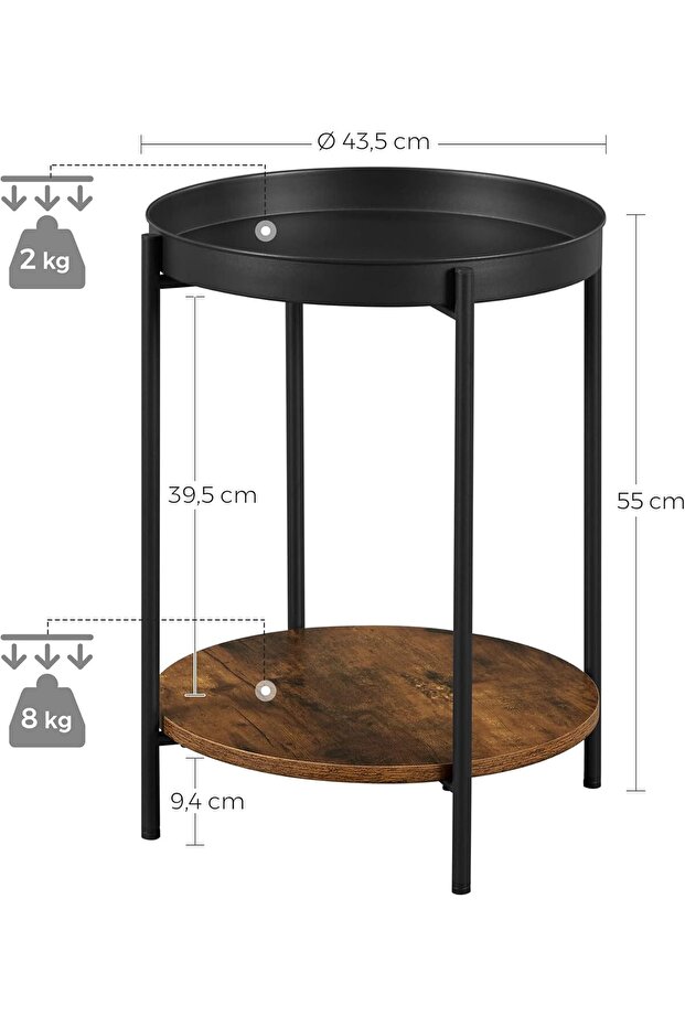 Side Table with Removable Top 2 Tier Side Table - 6