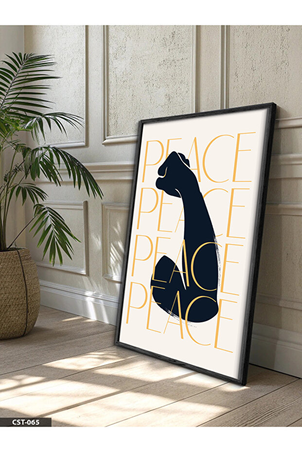 Peace One Piece Black Wooden Framed Painting