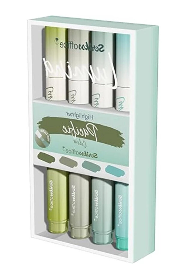Highlighter Pen Set, 4-Piece, with Pacific Color Options