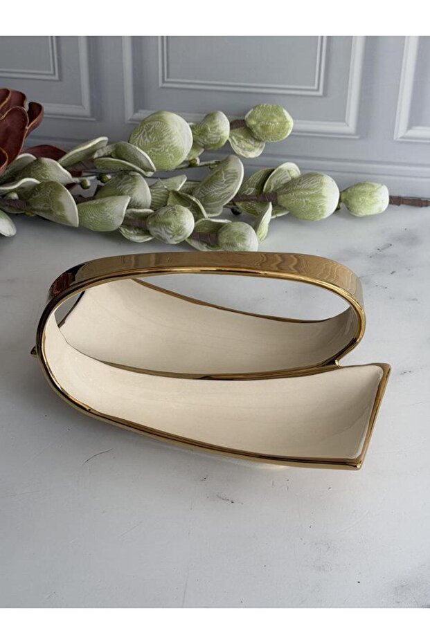 Serving Presentation Plate 2-Compartment Rectangular Dream Gold - 6