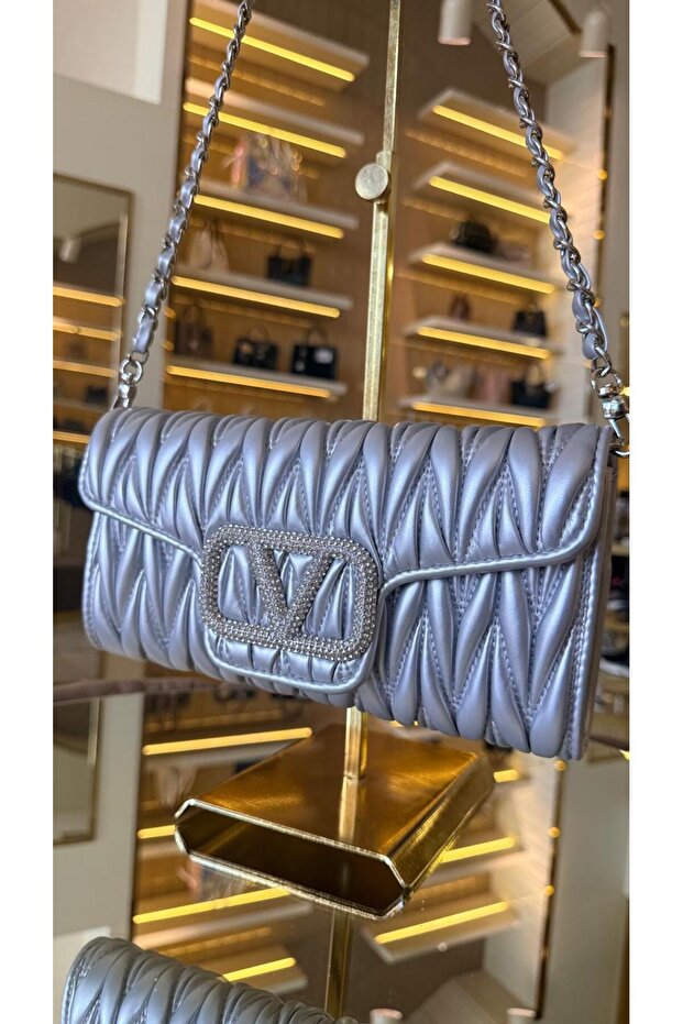 Imported Herringbone Model V Buckle Women's Bag