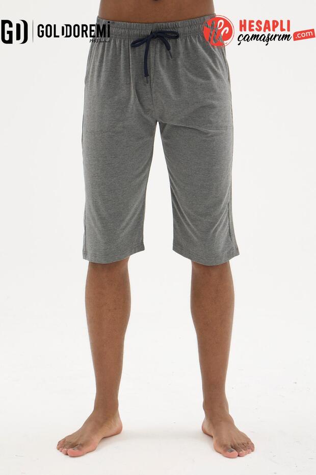 121 Premium Men's Comfortable Cut Cotton Combed Cotton Seasonal Waist-Tie Capri Pants with Pockets