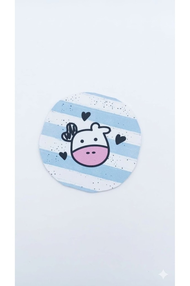 Cute Cow Printed Wooden Coaster
