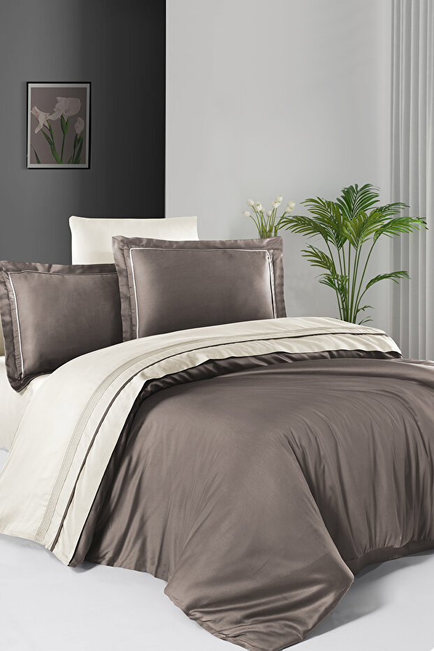 Serenity 100% Cotton 200 Tc (80 Thread) Deluxe Satin Double Duvet Cover Set