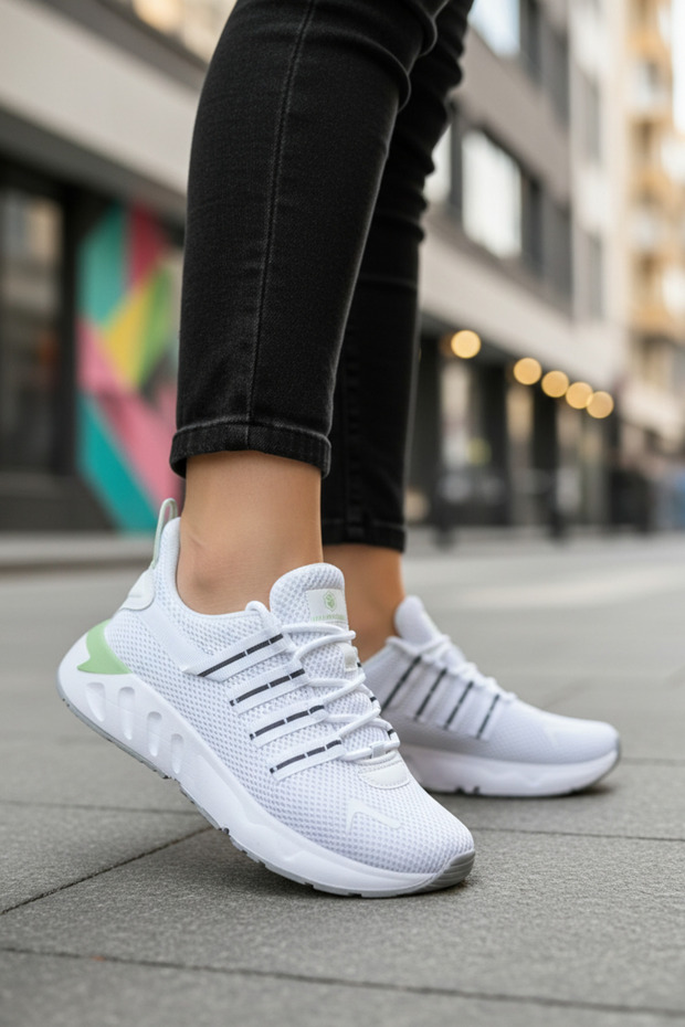 Sw-6363 White Women's Comfort Casual Sneaker Shoes