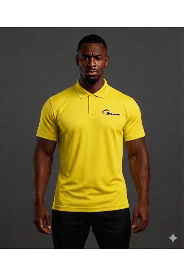 Polo Collar Groove Printed Pique Fabric T-Shirt