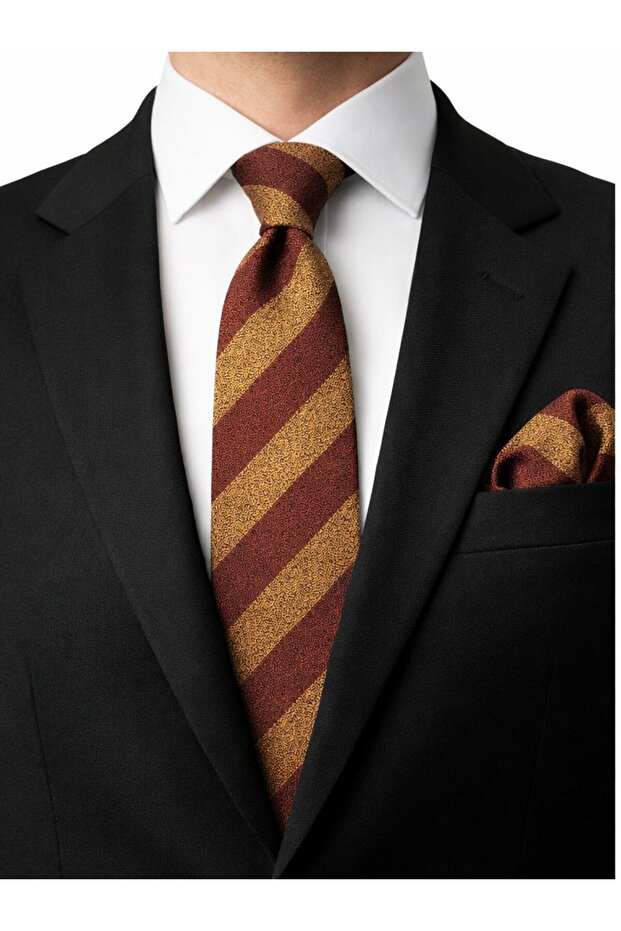Taba Gold Striped Tie Handkerchief
