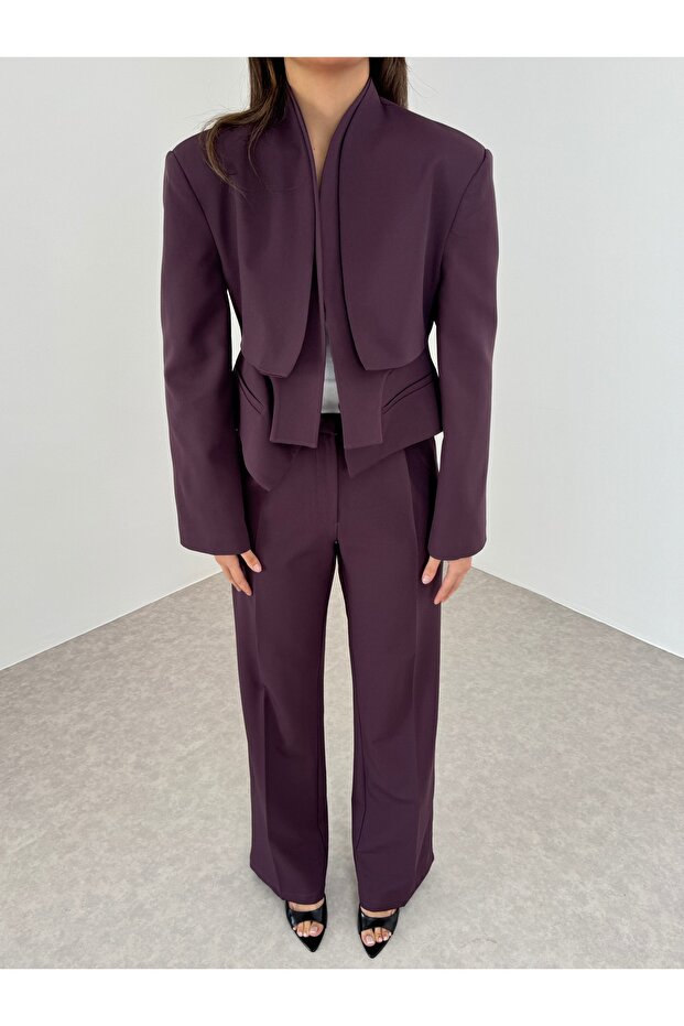 Pieced Jacket and Pants Set - 5
